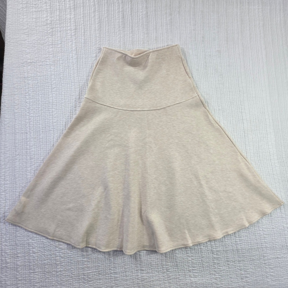 OGL Move Circle Skater Skirt Small Oatmeal Wool Blend Knit High Rise Pull On NWT